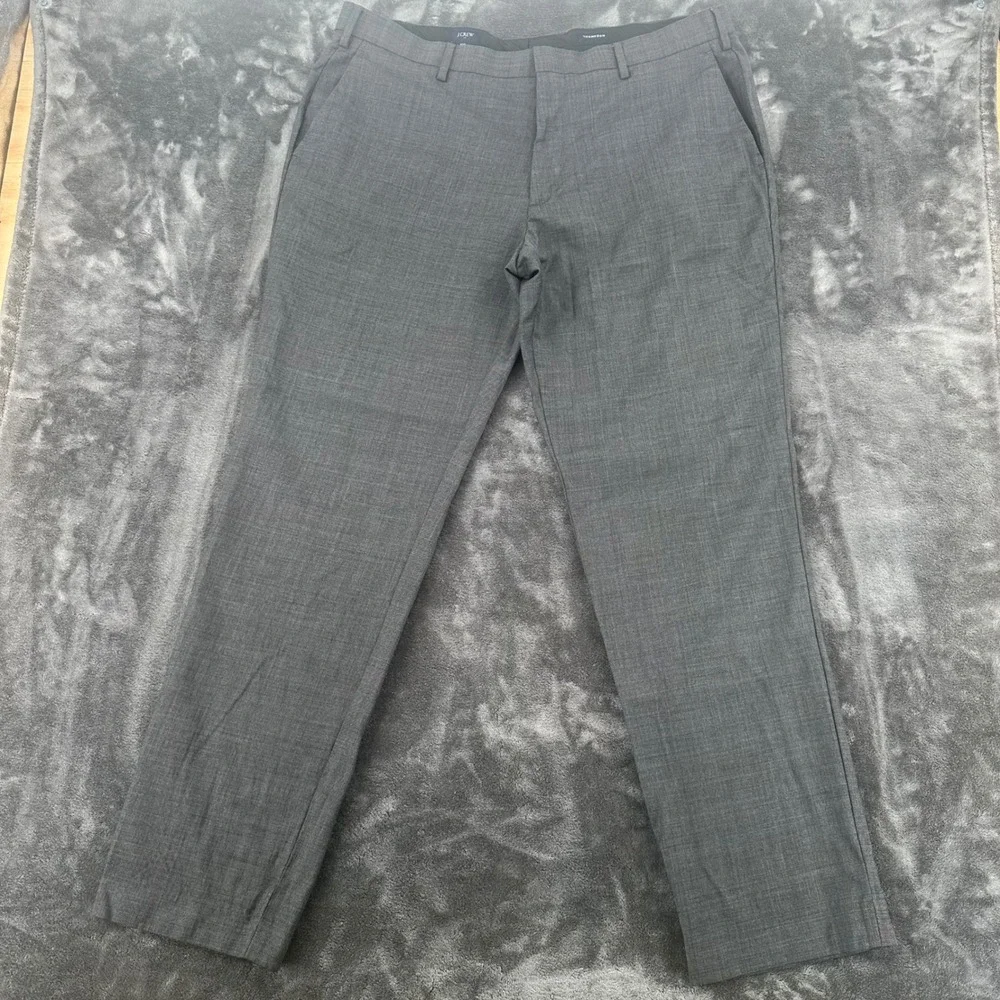 J.Crew Thompson Mens Gray 100% Wool pleated Dress Pants Trousers‎ 38x32